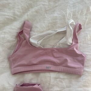 SET active double layer Cowgirl Bra, Leggings, and shorts